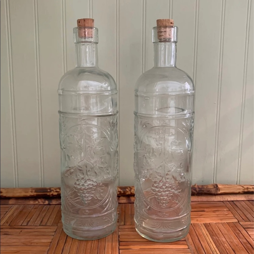 Set of two Vintage Glass Bottles